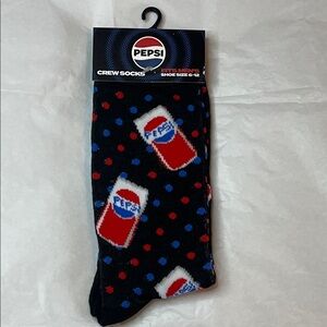 Pepsi Black Socks with Red and Blue Dots
